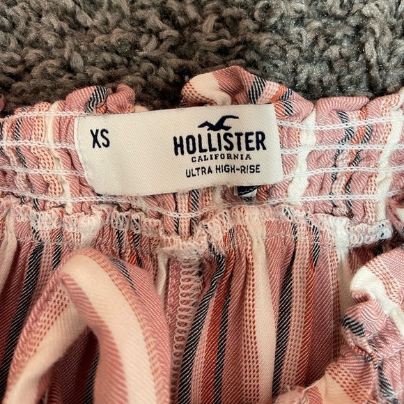 Hollister California pink white ultra high-rise elastic waist pull-on shorts XS - Picture 12 of 15